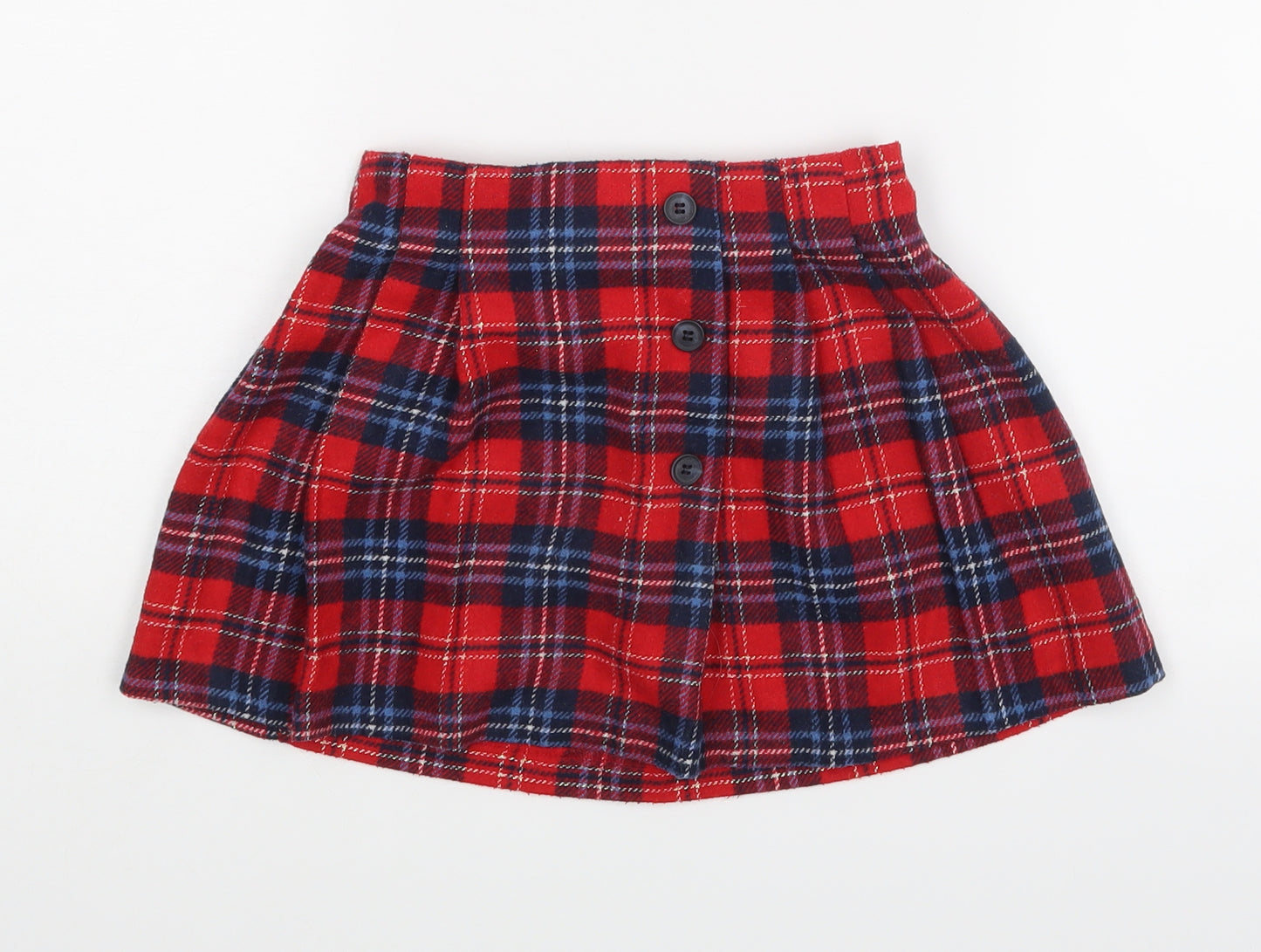 TU Girls Red Check  A-Line Skirt Size 3-4 Years