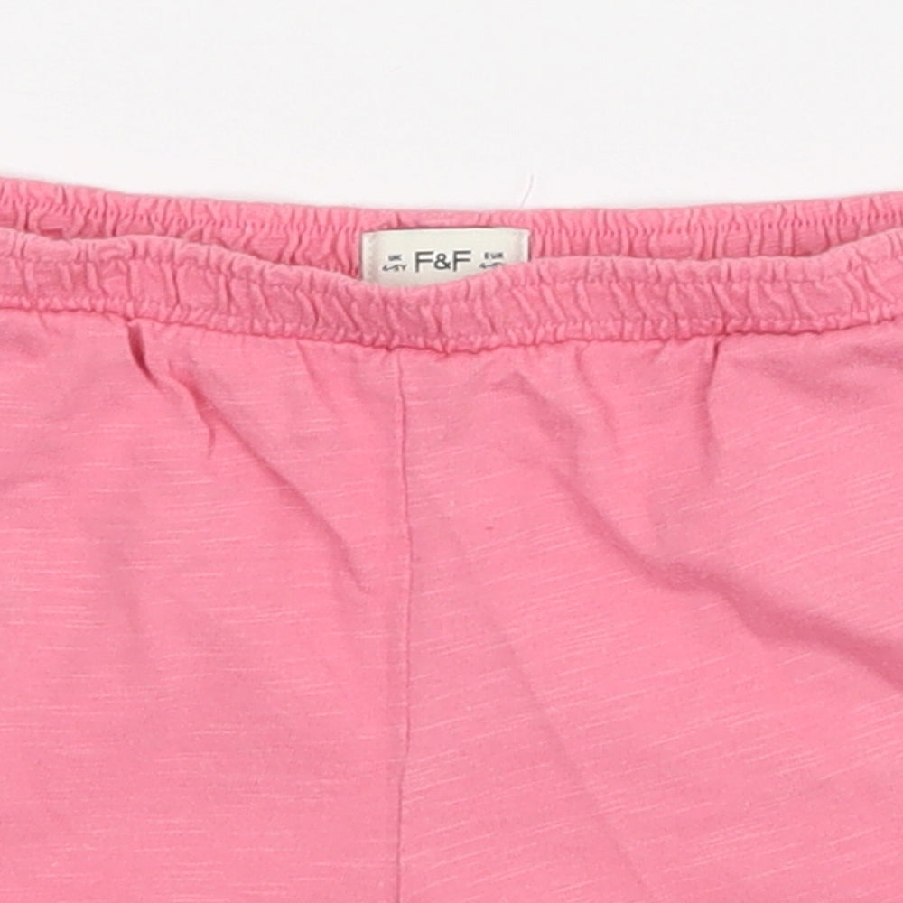 F&F Girls Pink    Shorts Size 4-5 Years