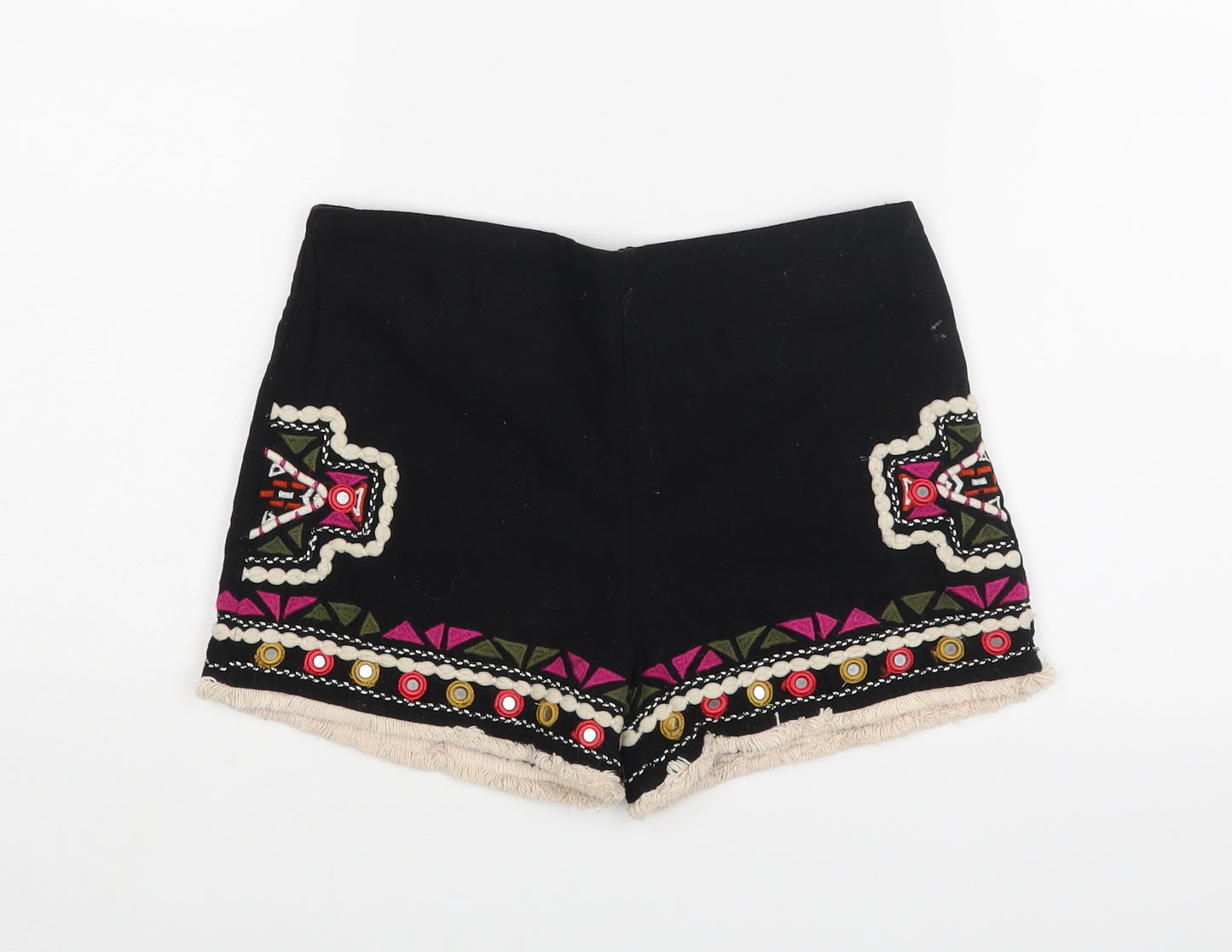 I Love Girlswear Girls Black Geometric  Hot Pants Shorts Size 8 Years