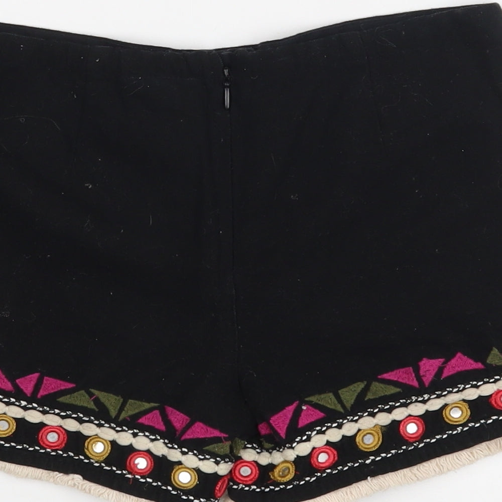 I Love Girlswear Girls Black Geometric  Hot Pants Shorts Size 8 Years