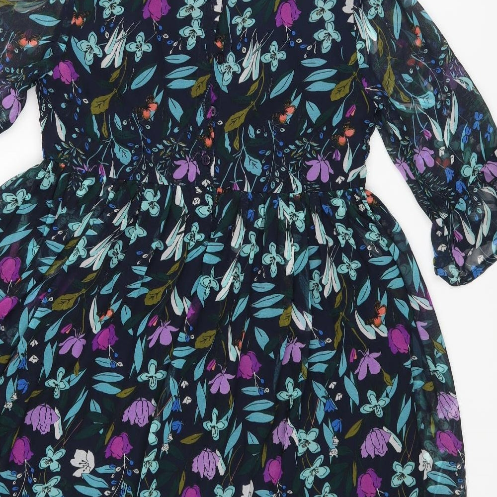 NEXT Girls Black Floral  A-Line  Size 11 Years