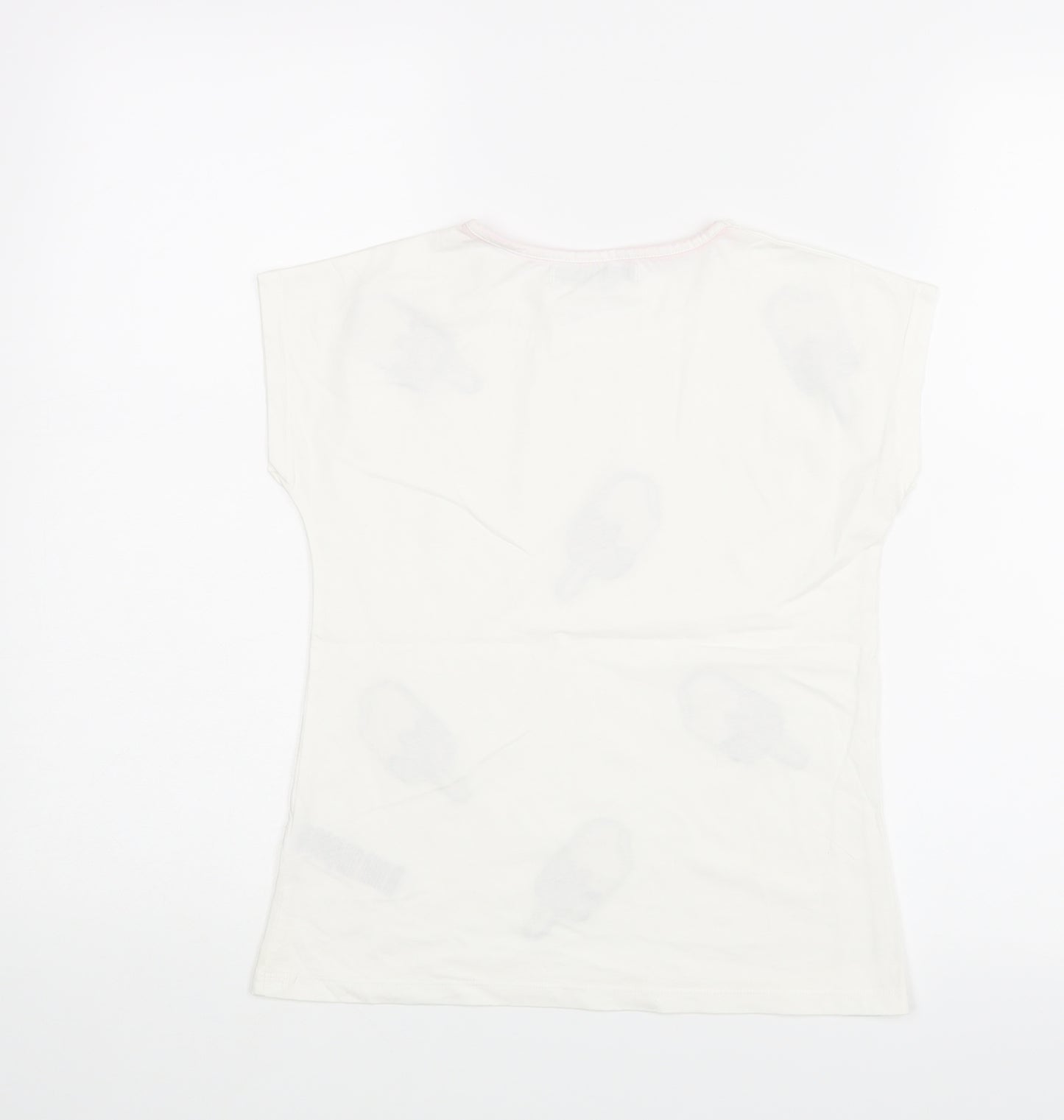 M&S Girls White   Basic T-Shirt Size 9-10 Years  - Ice lollies