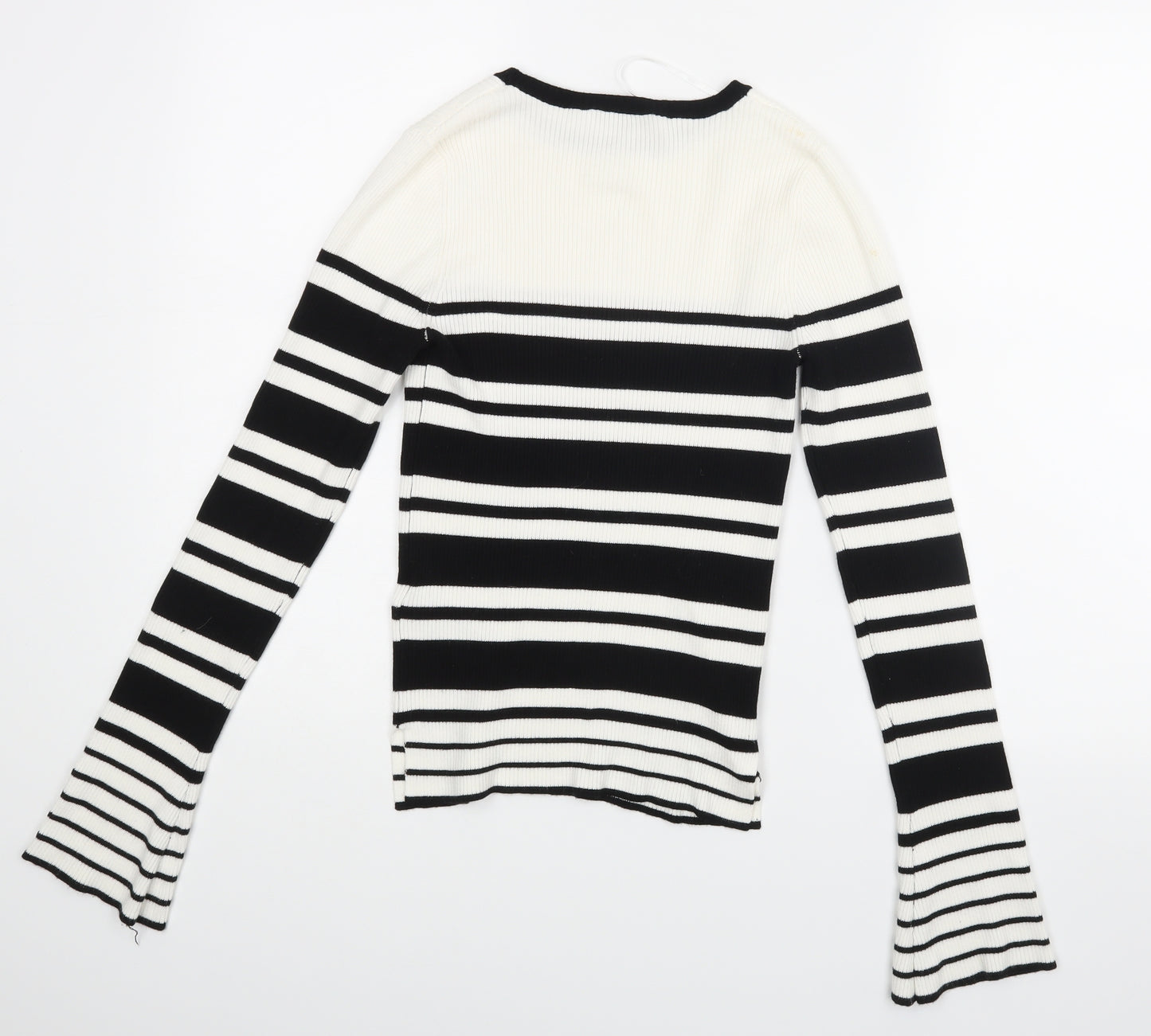 Miss Selfridge Womens White Striped  Basic Blouse Size 12