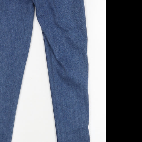 Denim & Co. Womens Blue Striped  Skinny Jeans Size 12 L26 in
