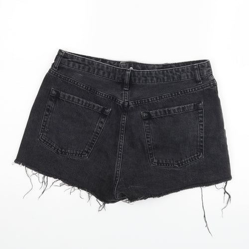 Topshop MOM Womens Black   Hot Pants Shorts Size 14
