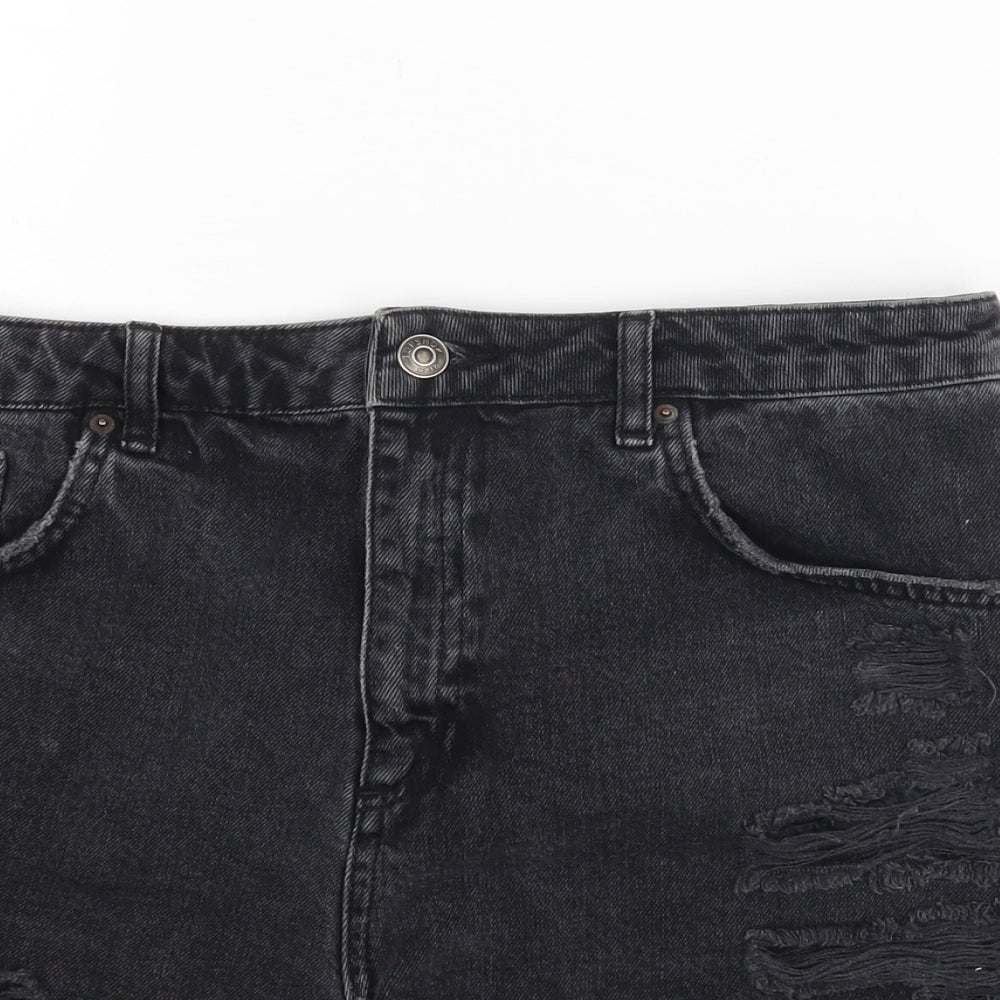 Topshop MOM Womens Black   Hot Pants Shorts Size 14
