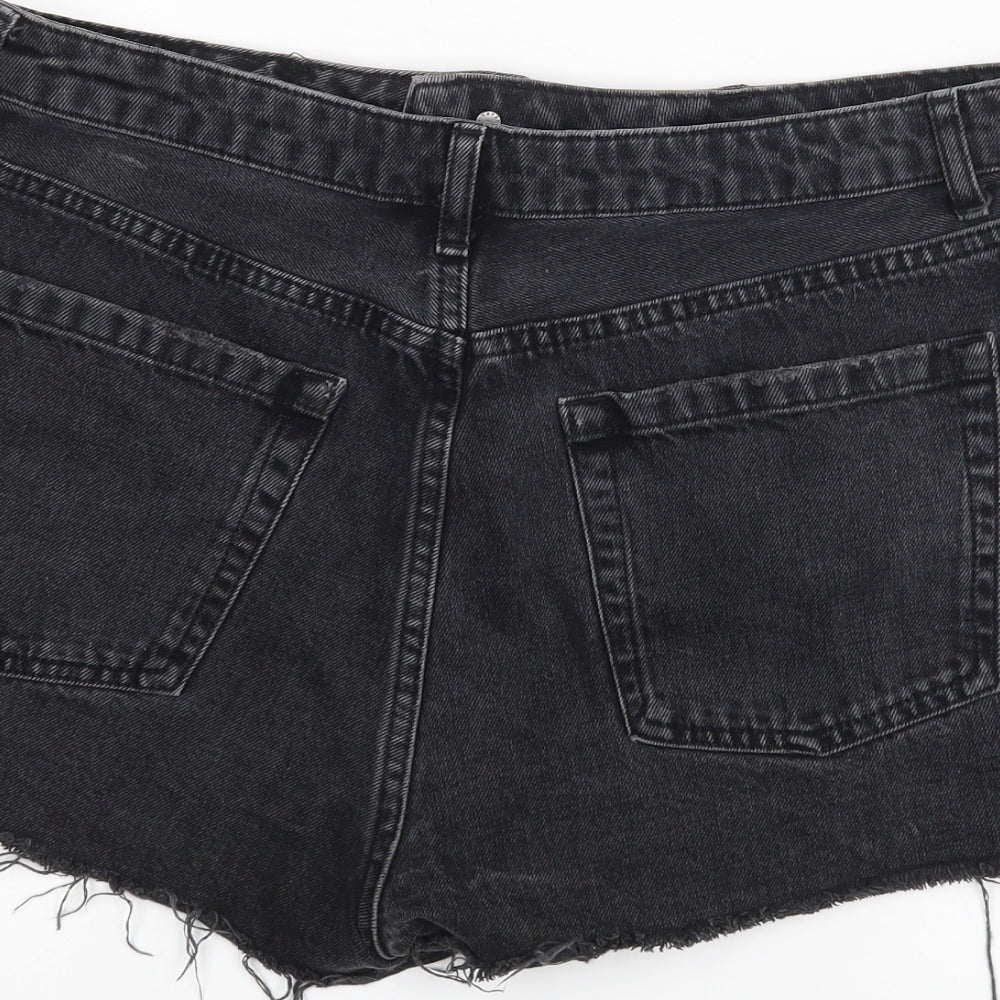 Topshop MOM Womens Black   Hot Pants Shorts Size 14