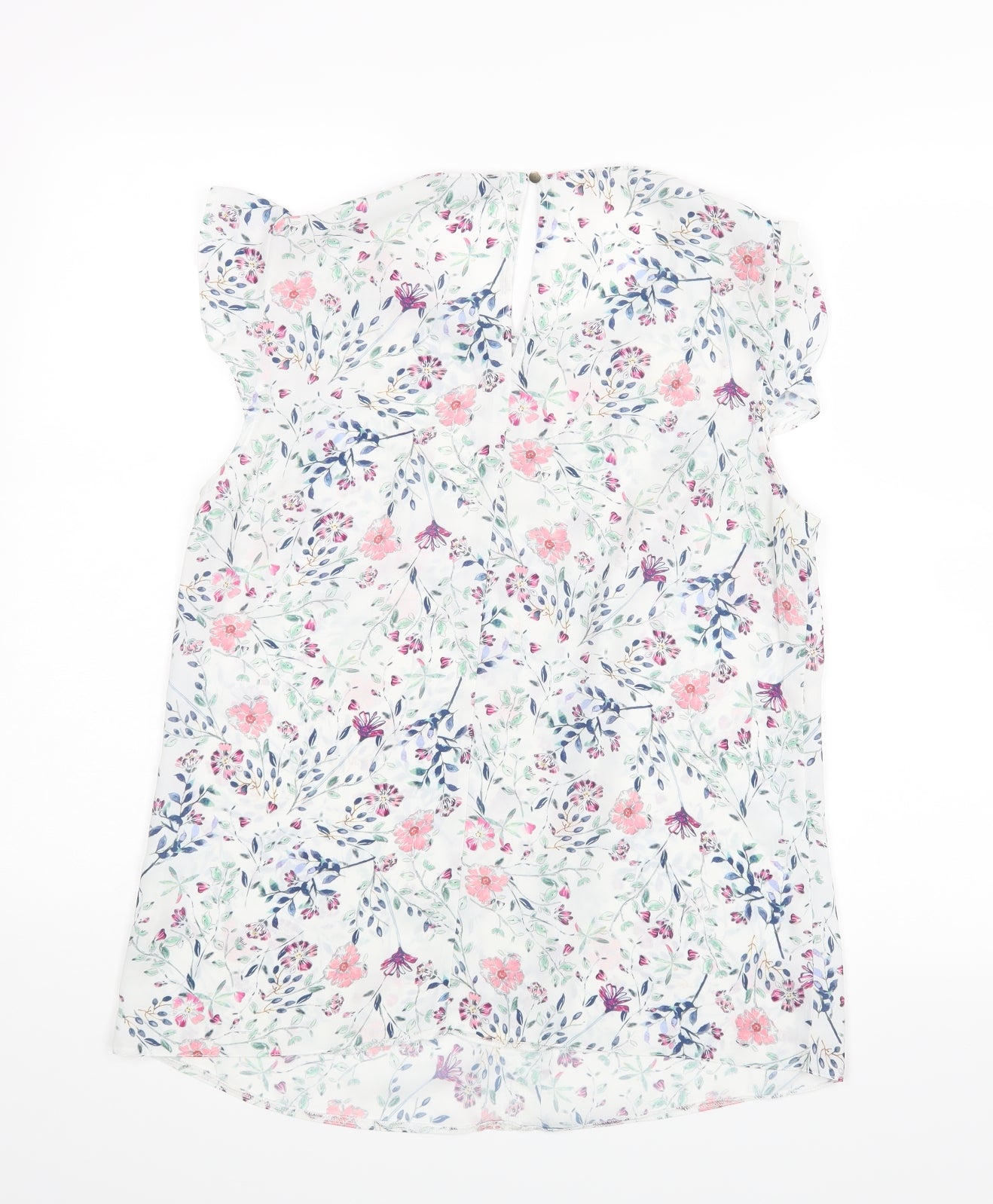 F&F Womens White Floral  Basic Blouse Size 12