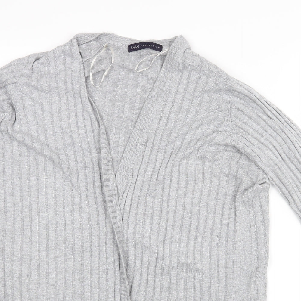 M&S Womens Grey   Wrap Jumper Size M