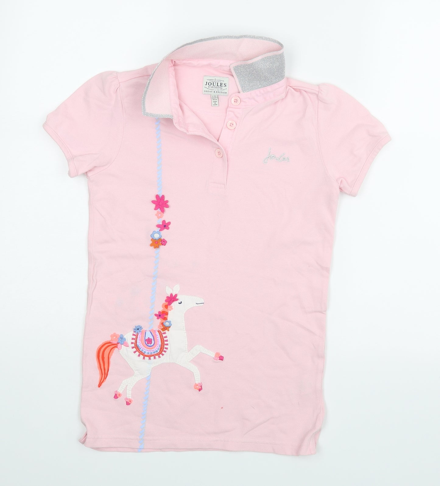 Joules Girls Pink   Pullover Polo Size 11-12 Years