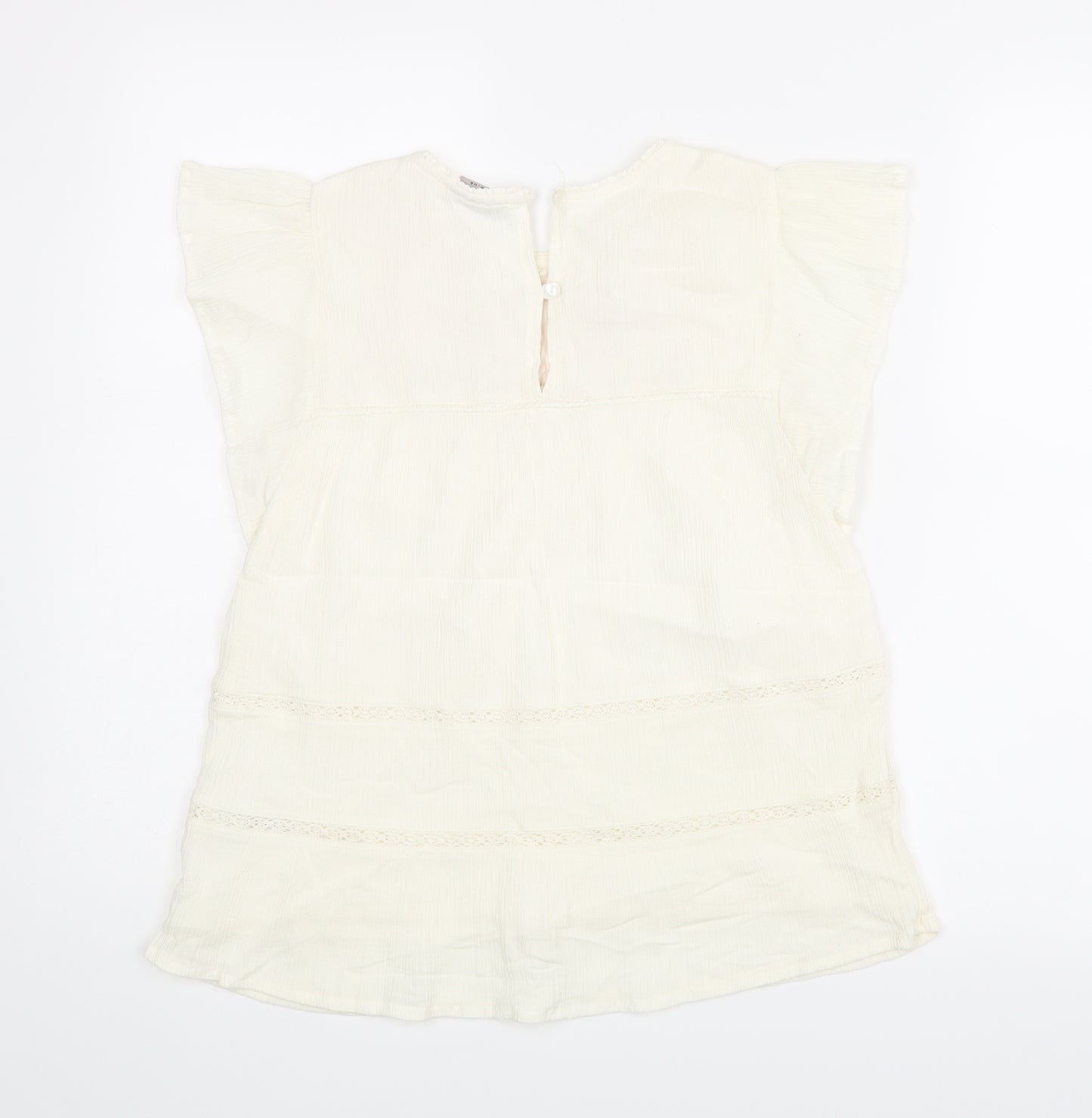 NEXT Girls White Animal Print  Basic Blouse Size 11 Years