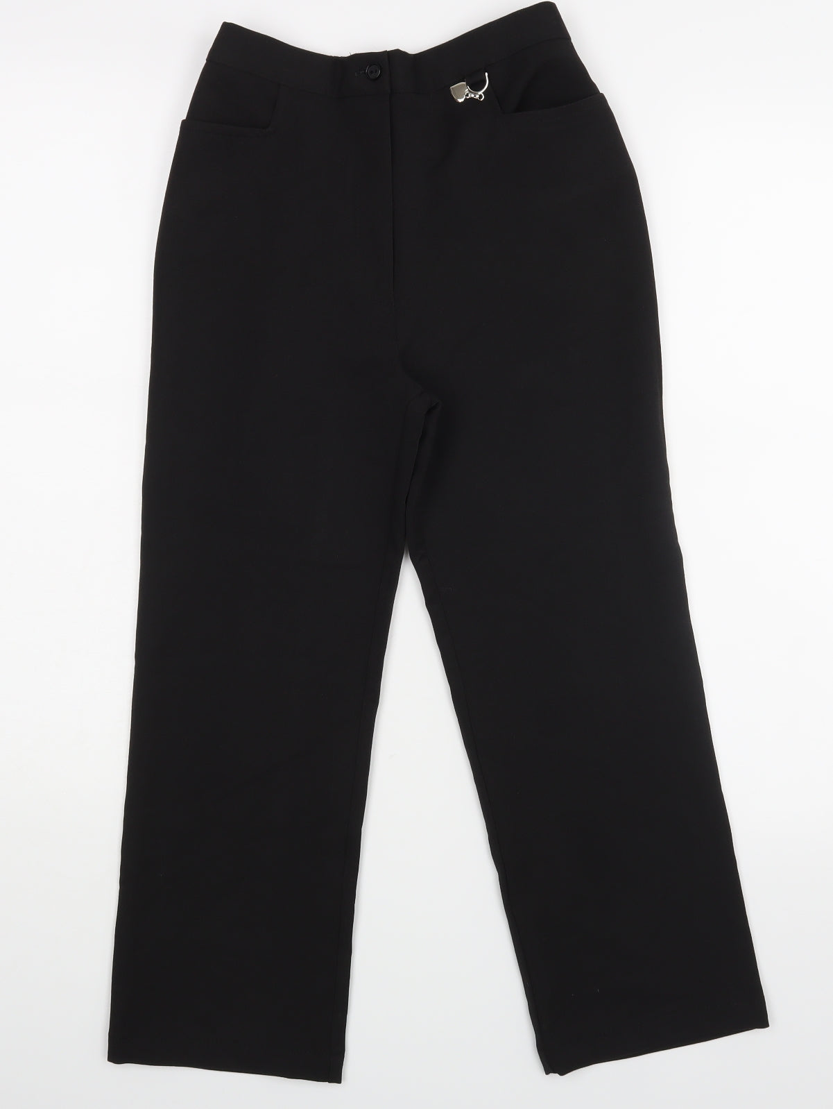 Preworn Girls Black   Dress Pants Trousers Size 11-12 Years