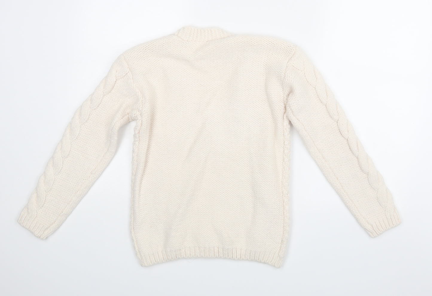 NEXT Girls White  Rayon Cardigan Jumper Size 10 Years