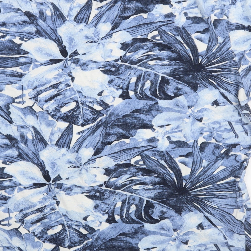 F&F Mens Blue Floral   T-Shirt Size XL