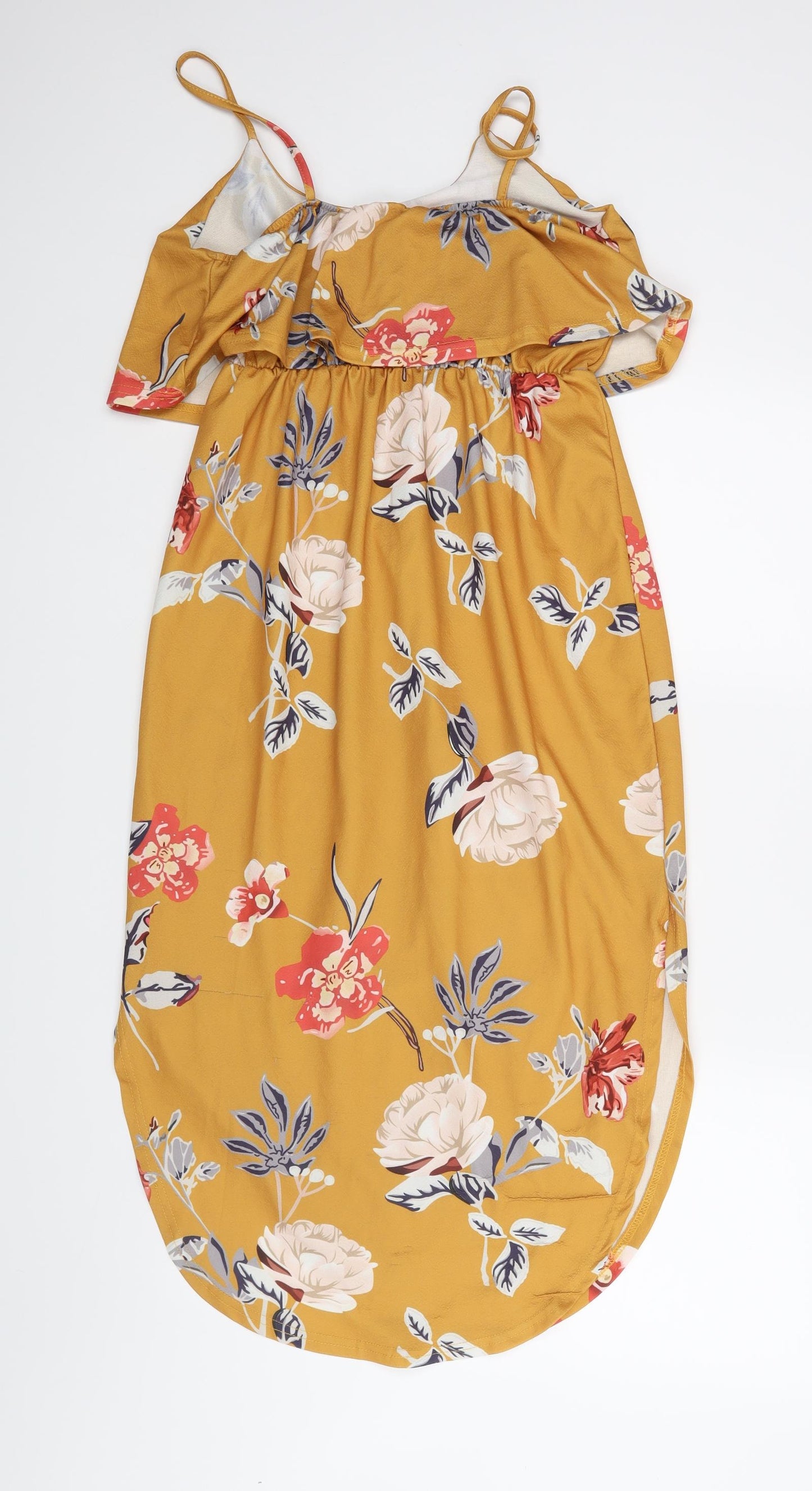 Preworn Womens Yellow Floral  Pencil Dress  Size M