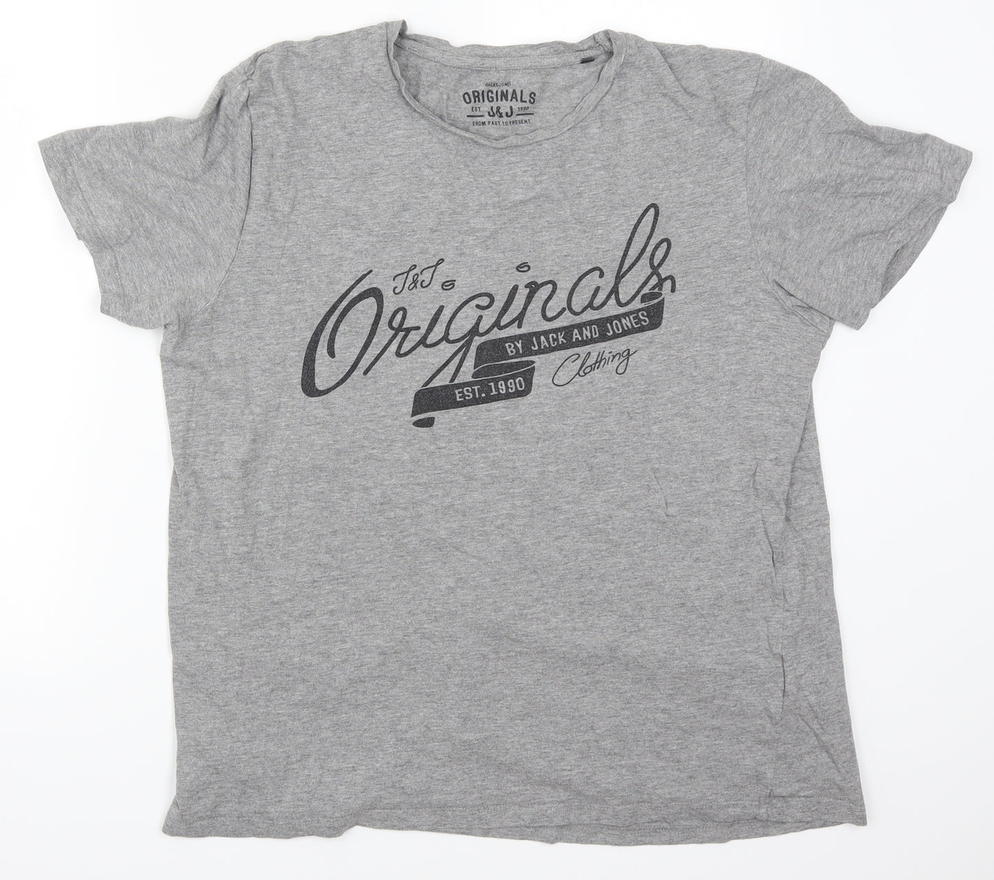 JACK & JONES Mens Grey    T-Shirt Size XL