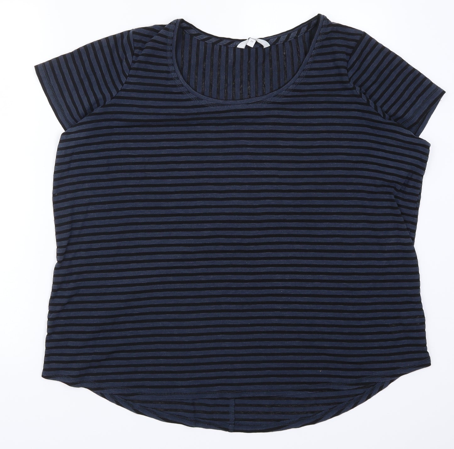 NEXT Womens Blue Striped  Basic T-Shirt Size 22