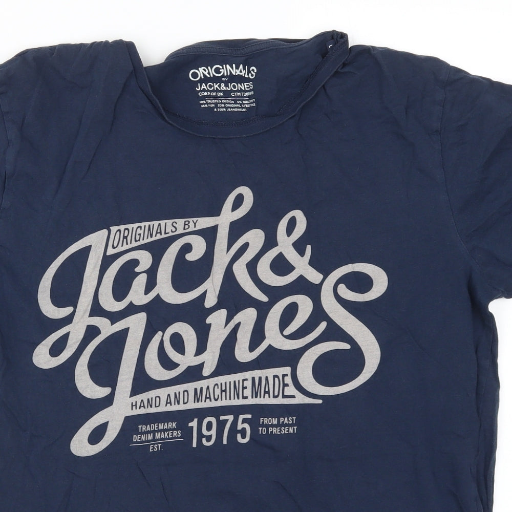 Jack & Jonesb Mens Blue    T-Shirt Size L