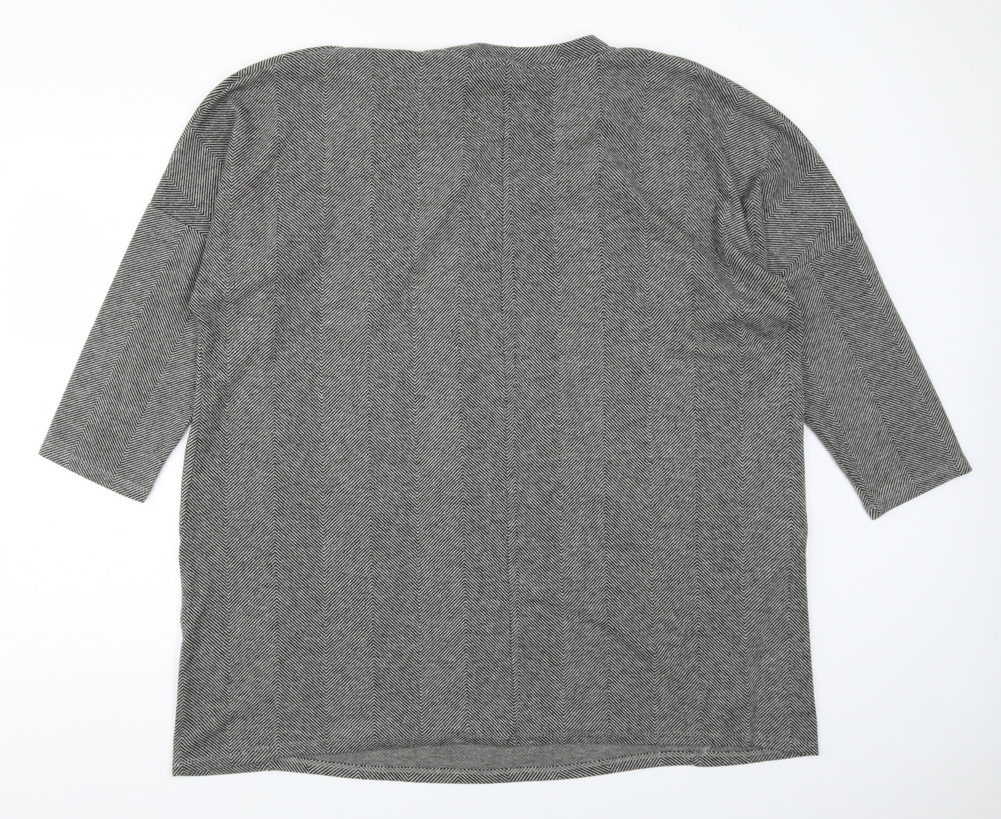 George Womens Grey Herringbone  Basic T-Shirt Size 24