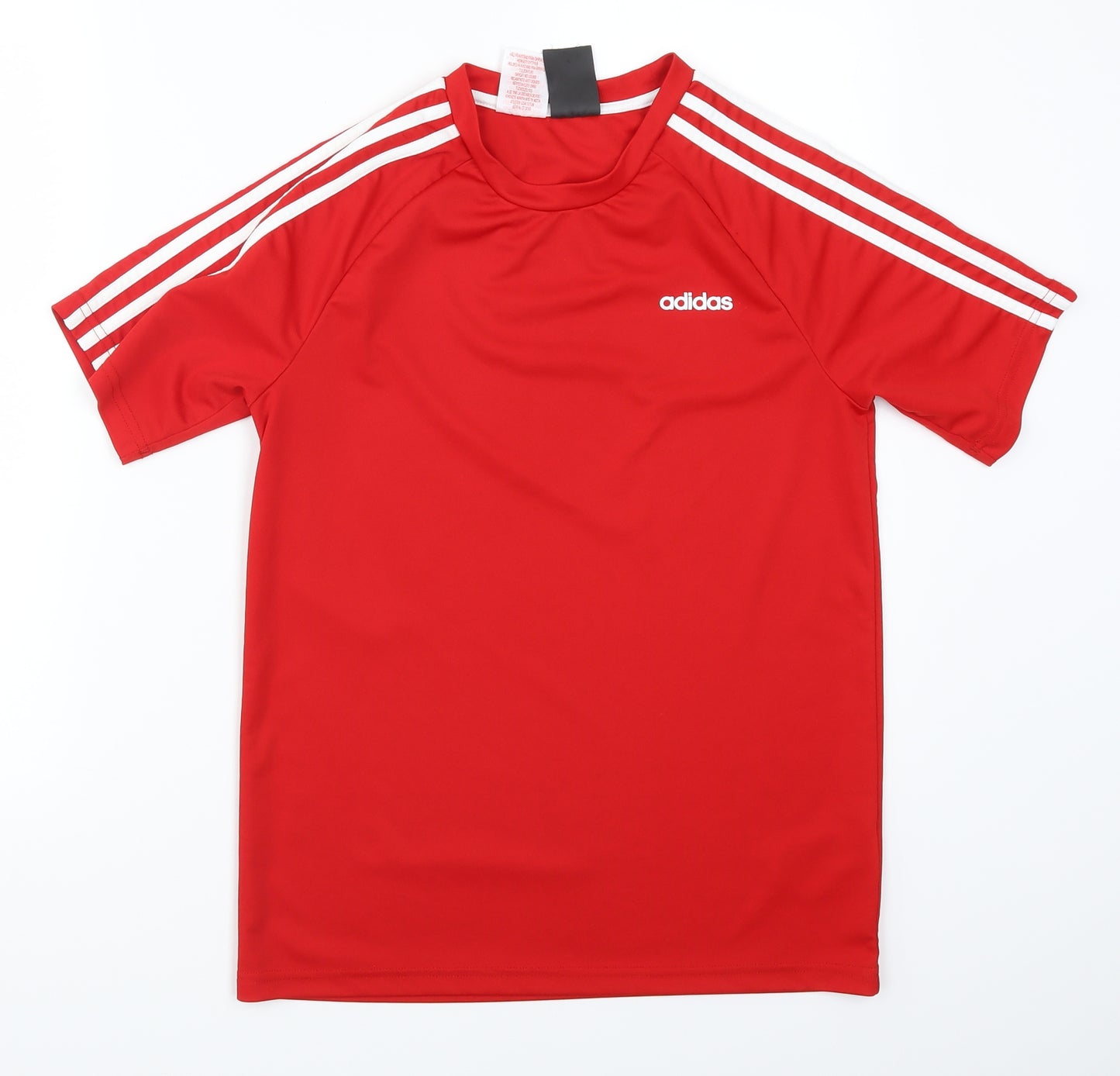 adidas Boys Red Striped  Basic T-Shirt Size 13-14 Years
