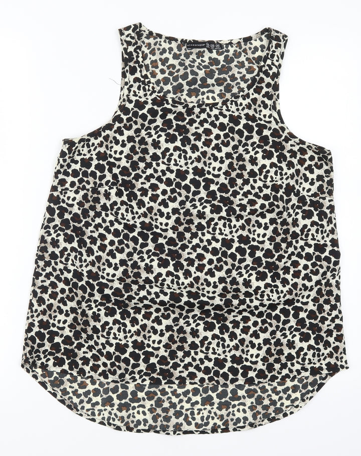 Atmosphere Womens Brown Animal Print  Basic Tank Size 10
