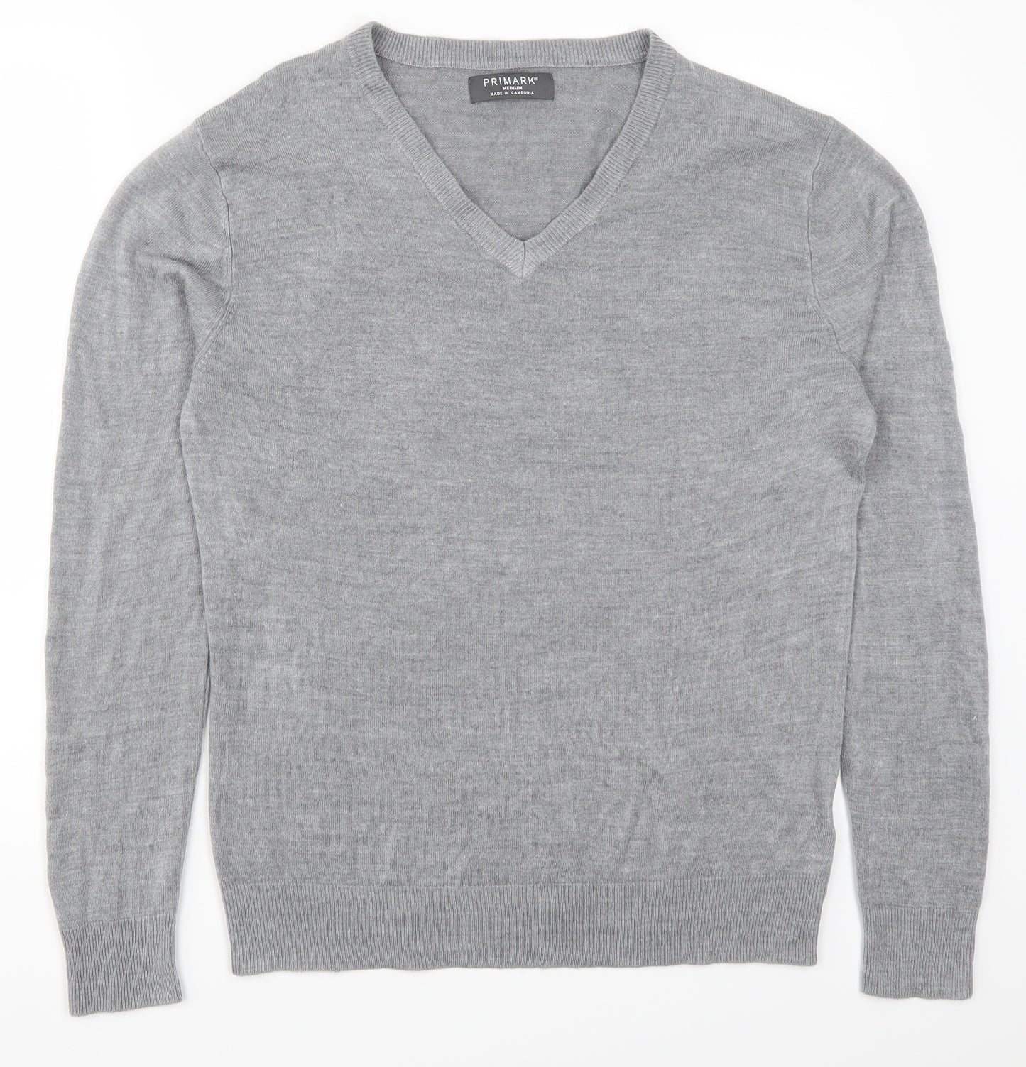 Primark Mens Grey  Knit Pullover Jumper Size M