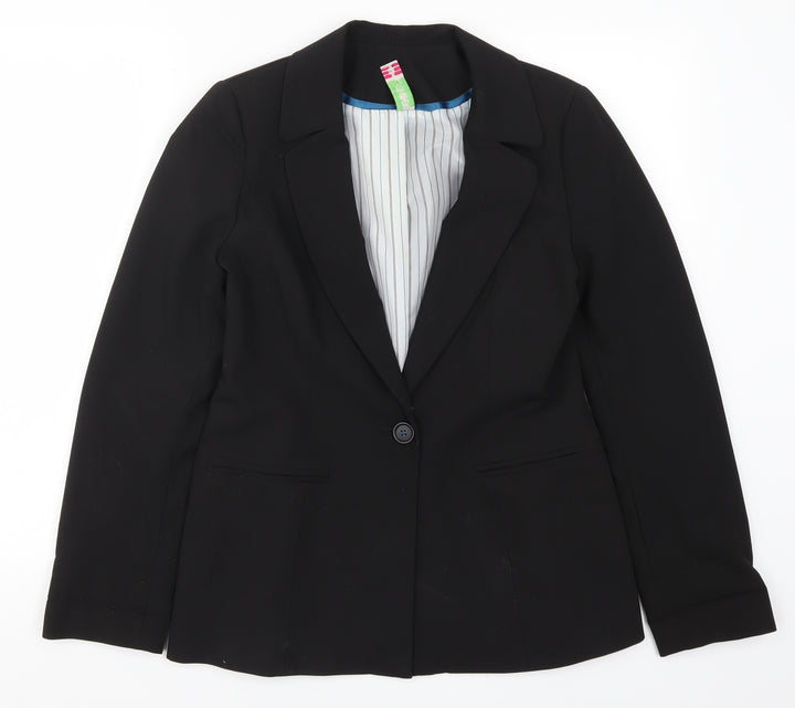 Denim Co Womens Black Jacket Suit Jacket Size 10