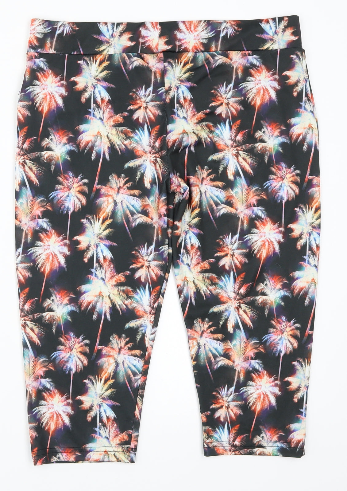 Atmosphere Womens Multicoloured Geometric  Cropped Leggings Size 14 L16 in - Palm Tree Print