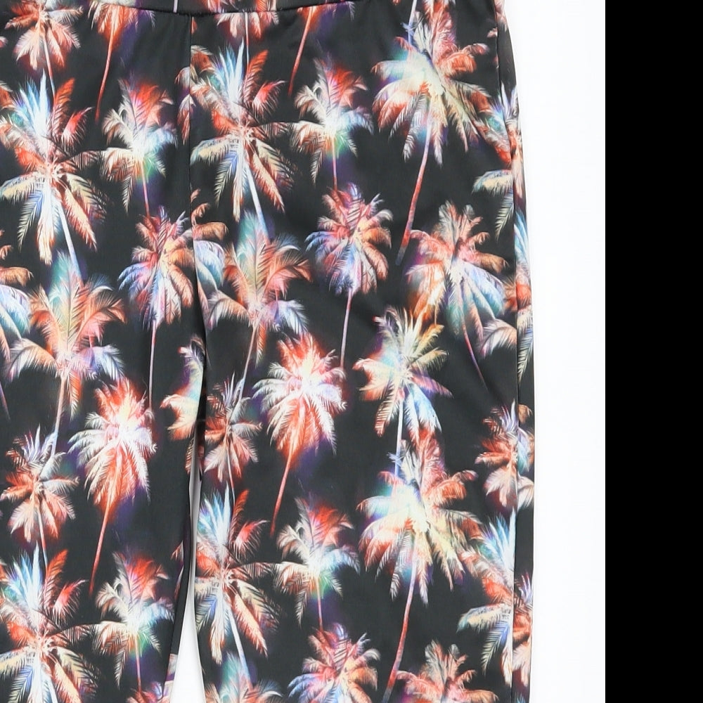 Atmosphere Womens Multicoloured Geometric  Cropped Leggings Size 14 L16 in - Palm Tree Print