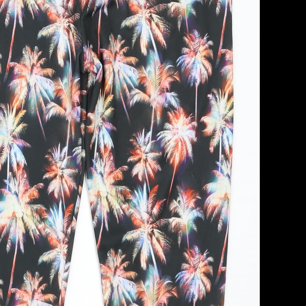 Atmosphere Womens Multicoloured Geometric  Cropped Leggings Size 14 L16 in - Palm Tree Print