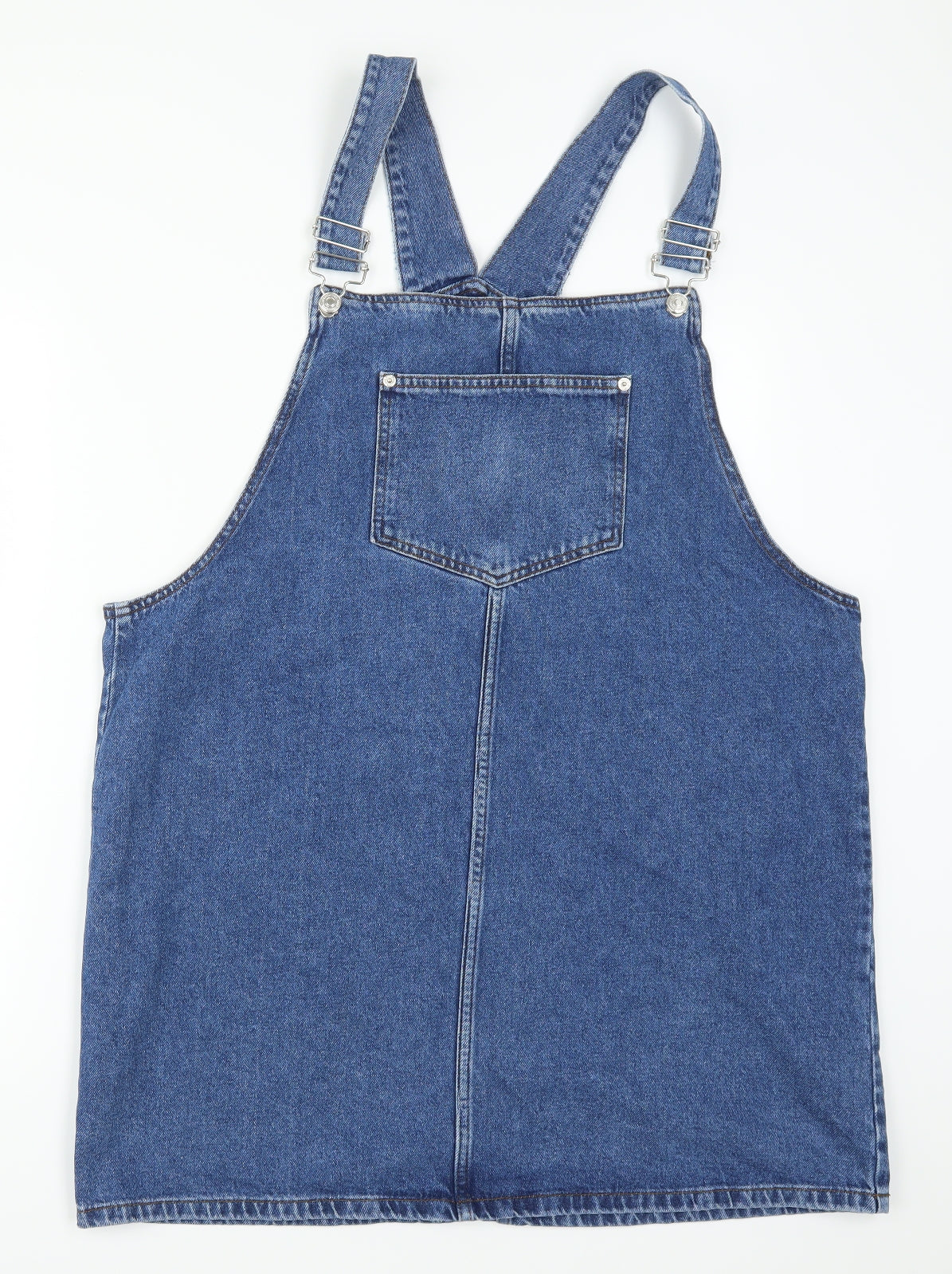 New Look Womens Blue  Denim Pinafore/Dungaree Dress  Size 18