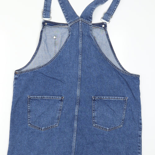 New Look Womens Blue  Denim Pinafore/Dungaree Dress  Size 18