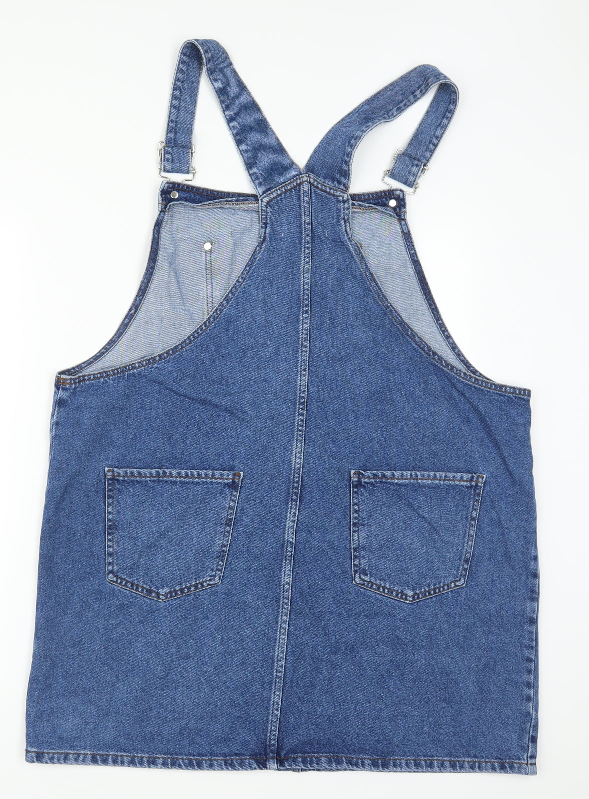 New Look Womens Blue  Denim Pinafore/Dungaree Dress  Size 18