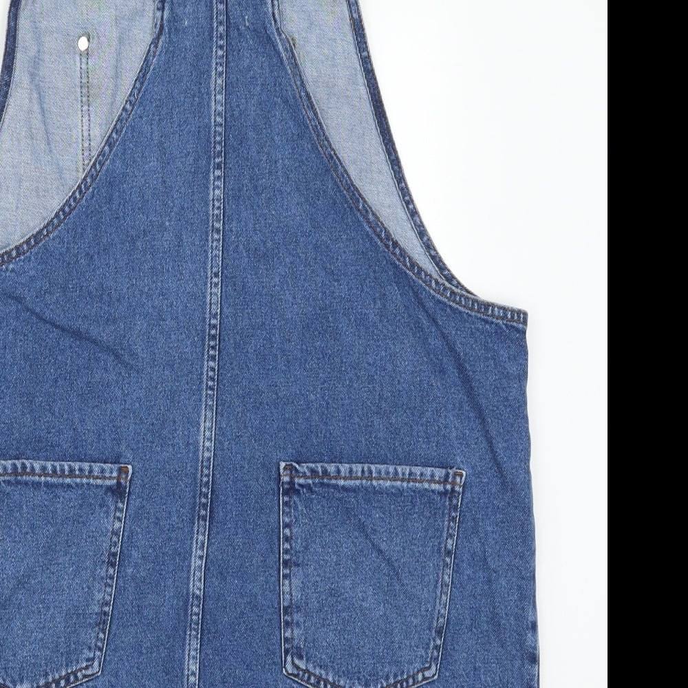 New Look Womens Blue  Denim Pinafore/Dungaree Dress  Size 18