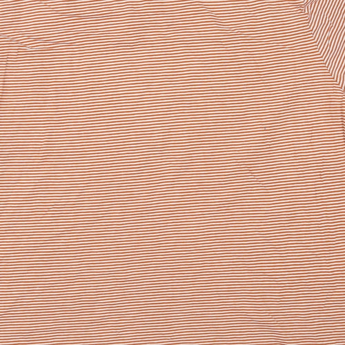 New Look Womens Orange Striped  Basic T-Shirt Size 18  - Bonsoir