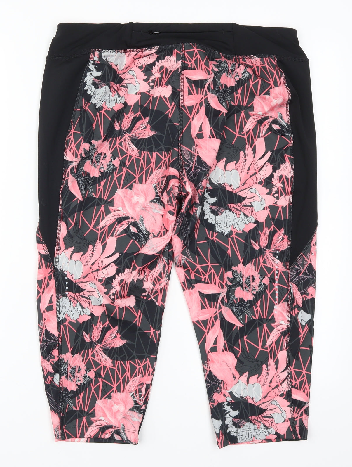 Crivit Womens Pink Floral  Cropped Leggings Size 16 L28 in