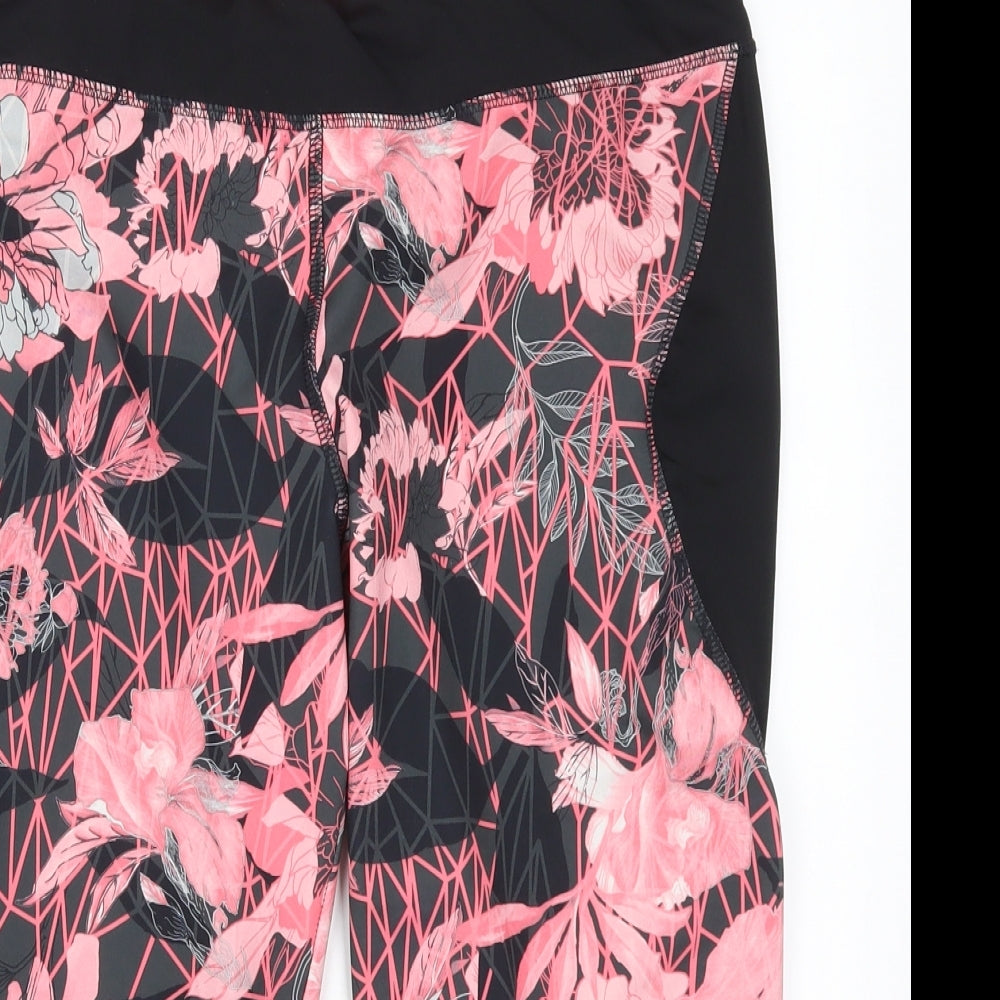 Crivit Womens Pink Floral  Cropped Leggings Size 16 L28 in