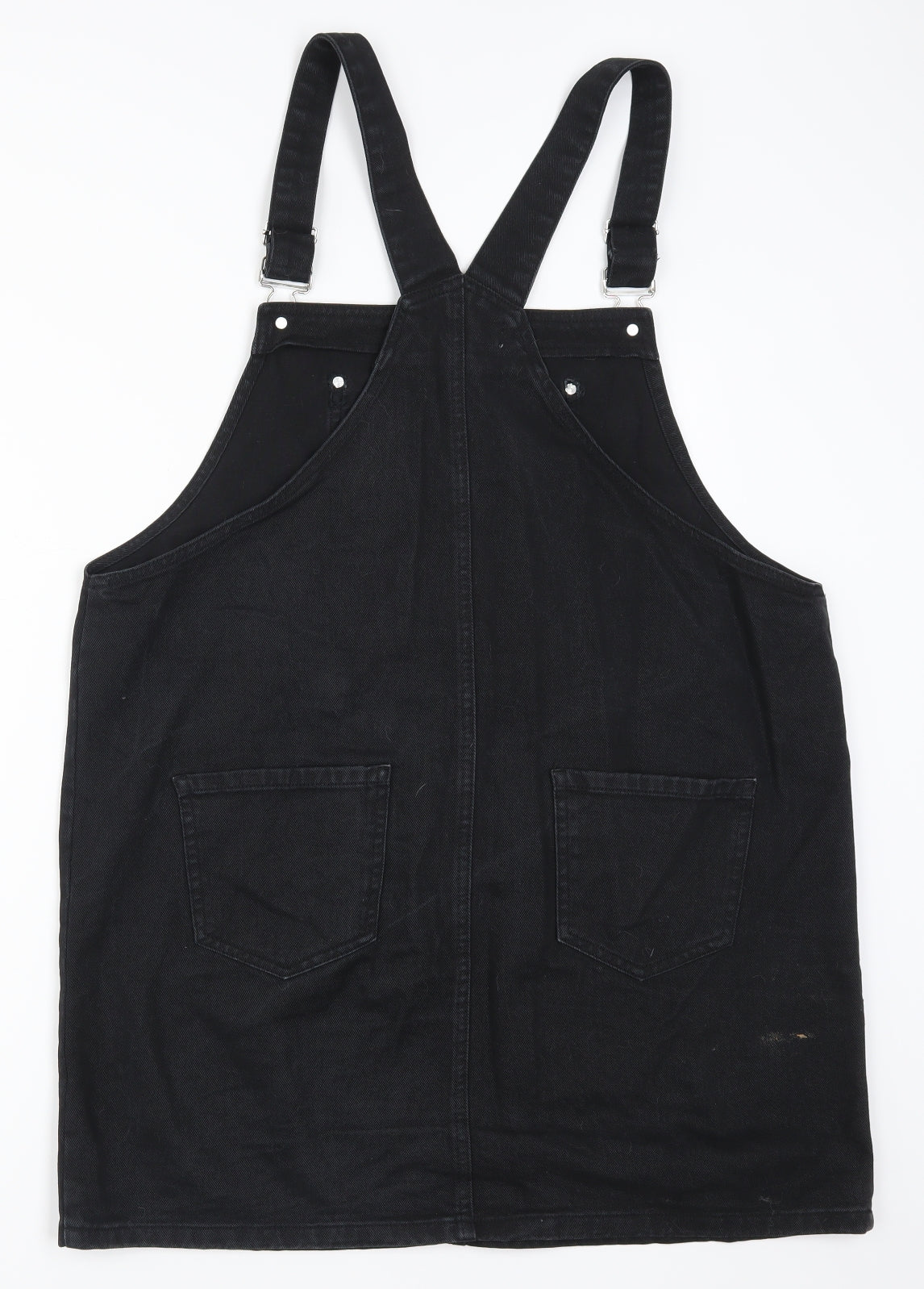 New Look Womens Black  Denim Pinafore/Dungaree Dress  Size 18