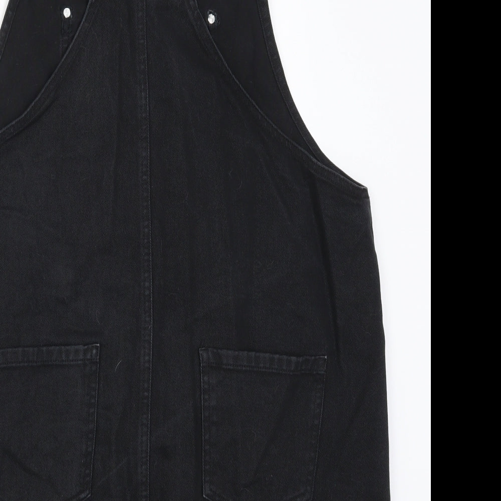 New Look Womens Black  Denim Pinafore/Dungaree Dress  Size 18