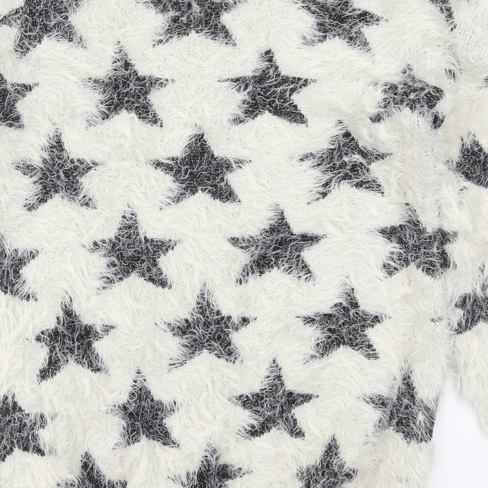 Parisian Womens Beige  Knit Pullover Jumper One Size  - Stars