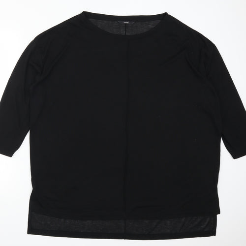 George Womens Black   Basic T-Shirt Size 16