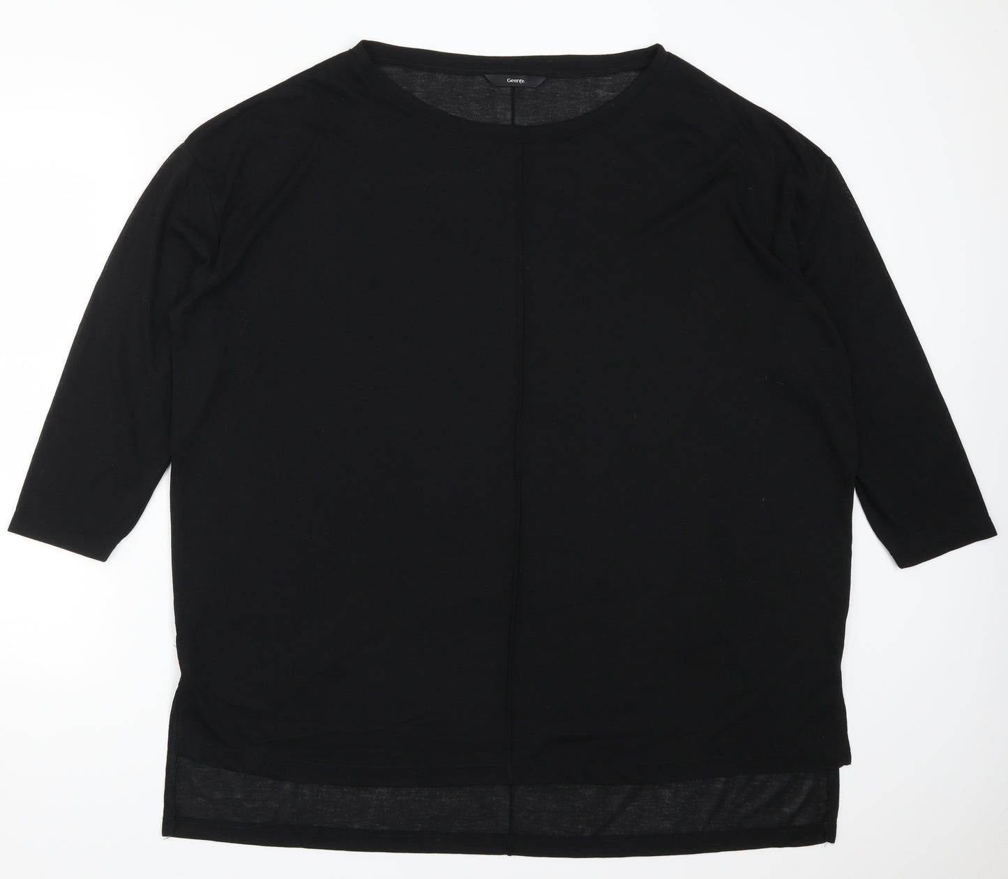 George Womens Black   Basic T-Shirt Size 16