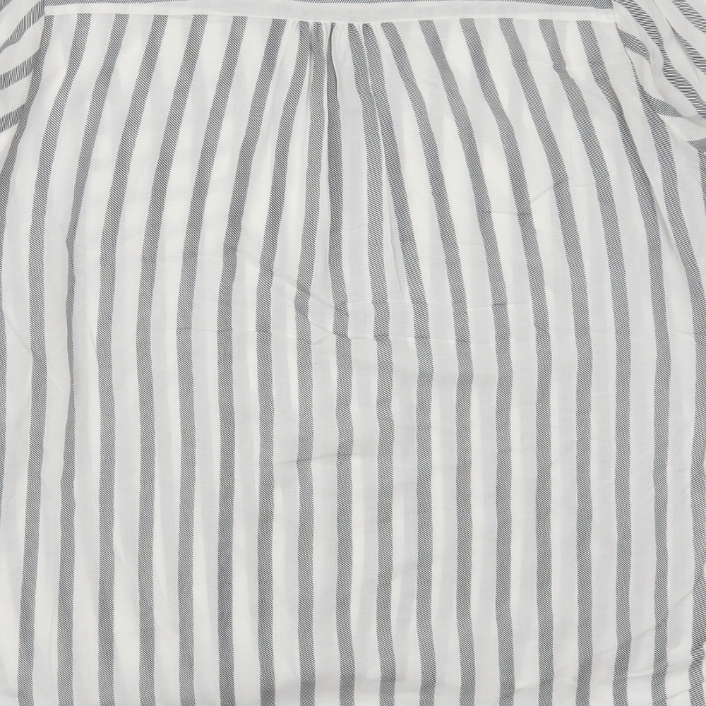 Primark Womens White Striped  Basic T-Shirt Size 18