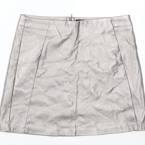 New Look Womens Silver   Mini Skirt Size 12