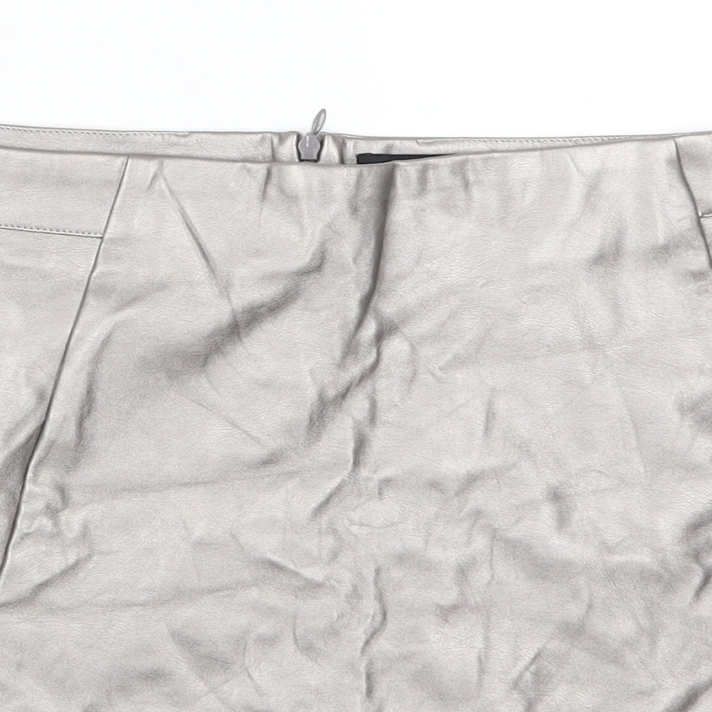 New Look Womens Silver   Mini Skirt Size 12