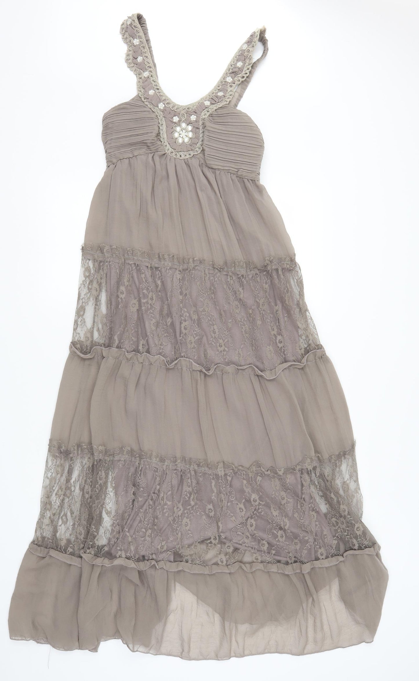 Quiz Womens Beige  Lace Trapeze & Swing  Size M