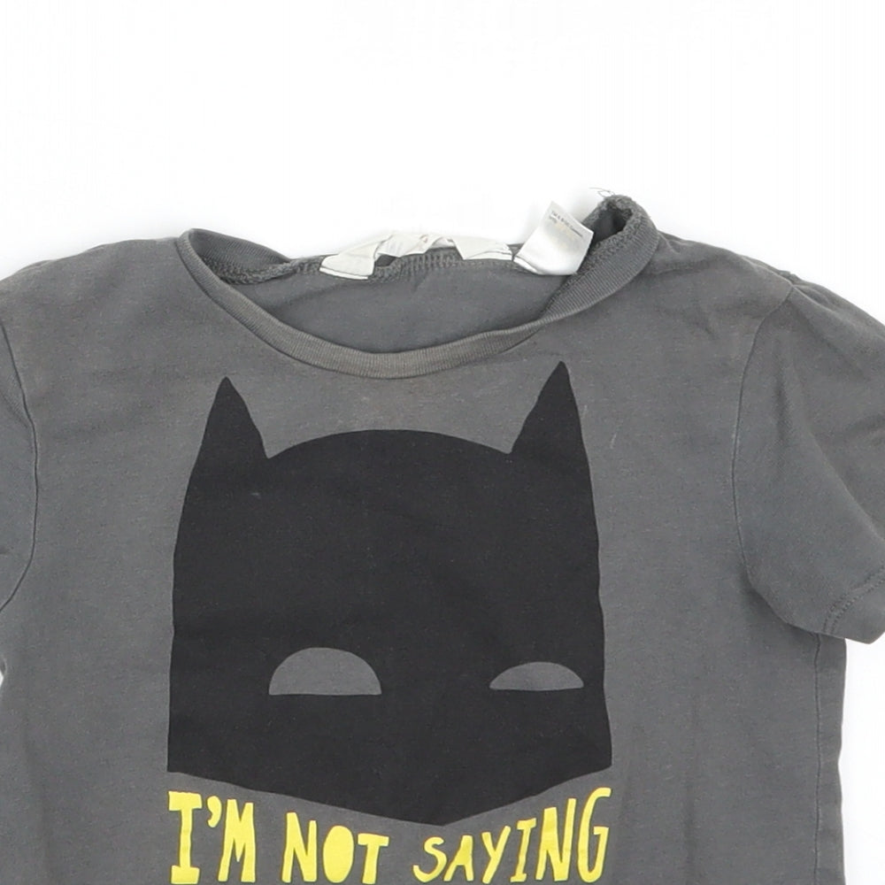 H&M Boys Grey   Basic T-Shirt Size 3-4 Years  - Batman