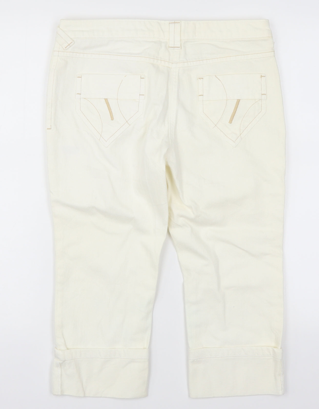 George Womens Ivory  Denim Cropped Jeans Size 10
