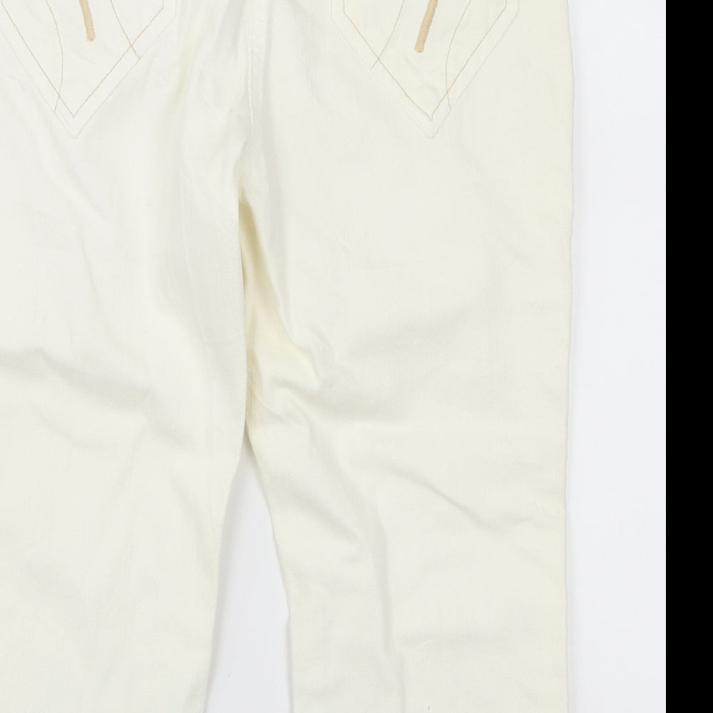 George Womens Ivory  Denim Cropped Jeans Size 10