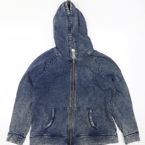 Matalan Womens Blue  Denim Full Zip Hoodie Size 16